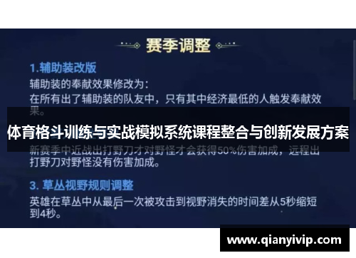 体育格斗训练与实战模拟系统课程整合与创新发展方案